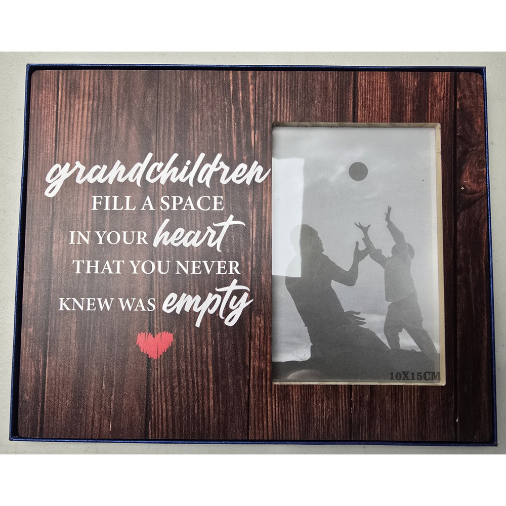Wooden Grandchildren Photo Frame Plaque Easel Back Display 8 x 10